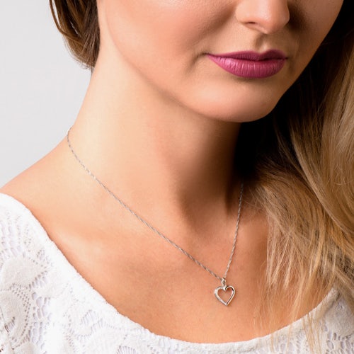 Zawieszka serce Savicki: białe złoto, diamenty